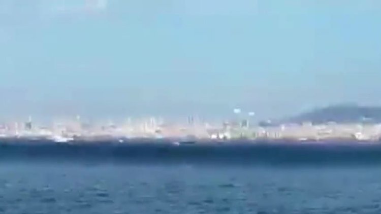 Büyükada'da dalga paniği kamerada