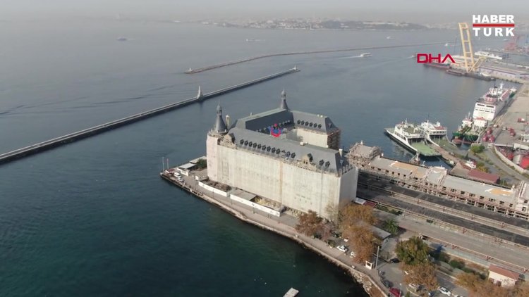 Tarihi garın restorasyonu havadan görüntülendi