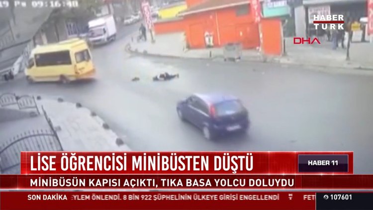 Lise öğrencisi minibüsten düştü