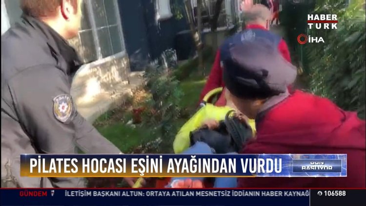 Pilates hocası eşini ayağından vurdu