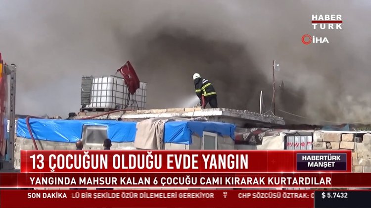 13 çocuğun olduğu evde yangın