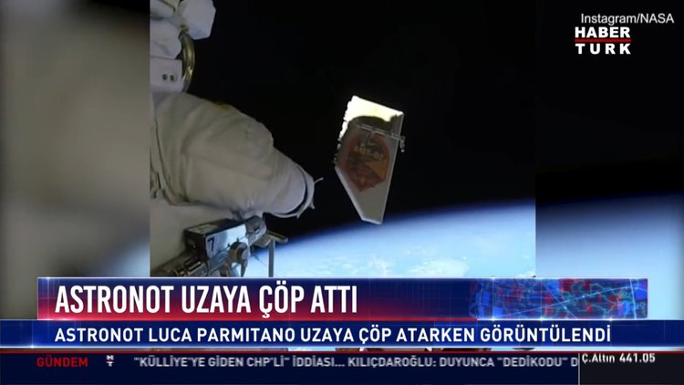 Astronot uzaya çöp attı