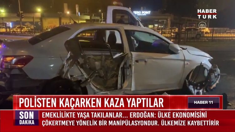 Polisten kaçarken kaza yaptılar