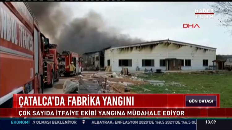 Çatalca'da fabrika yangını