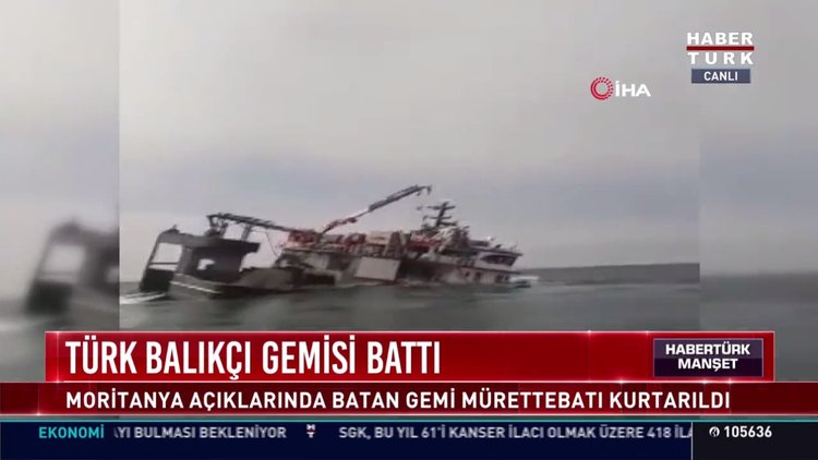 Türk balıkçı gemisi battı