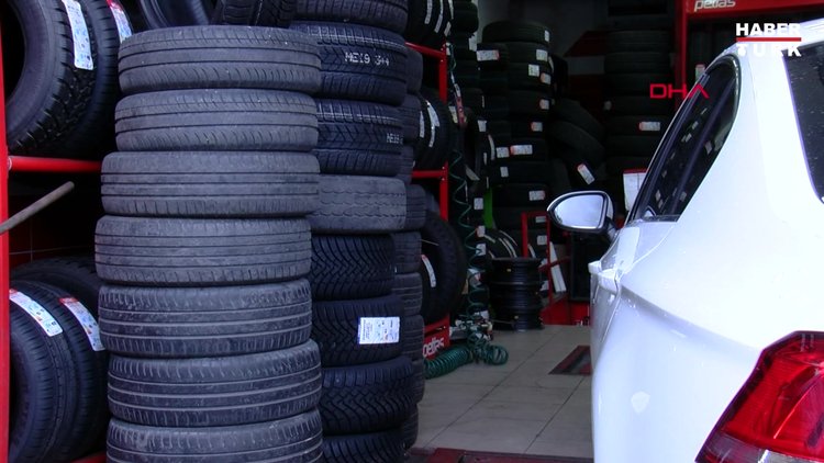 Lastikçilerde kış yoğunluğu! Kurala uymayan sürücülere 625 lira ceza kesilecek