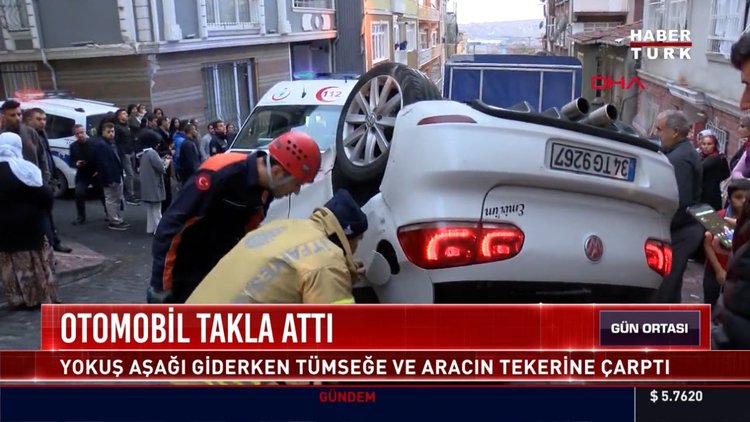 Otomobil takla attı