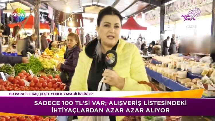 100 lira ile zengin pazar alışverişi