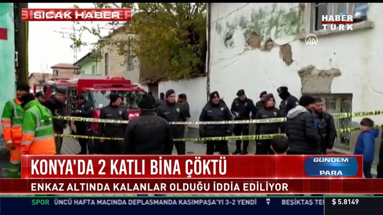 Konya'da 2 katlı bina çöktü