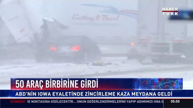 50 araç birbirine girdi