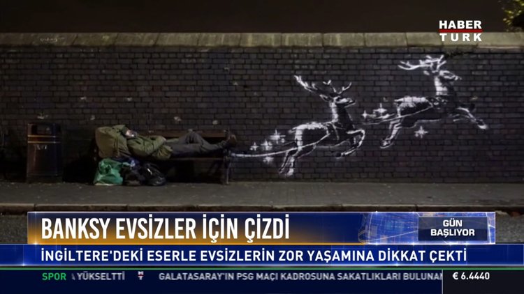 Banksy evsizler için çizdi