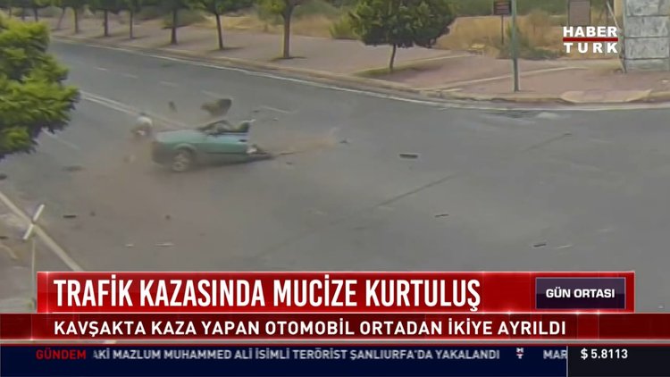 Trafik kazasında mucize kurtuluş