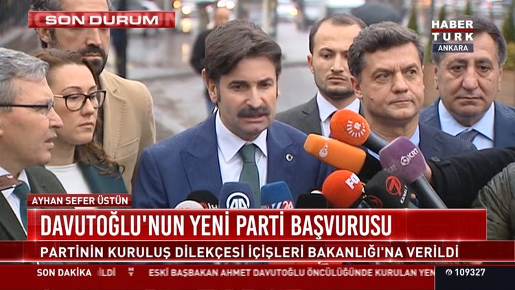 Davutoğlu'nun yeni parti başvurusu
