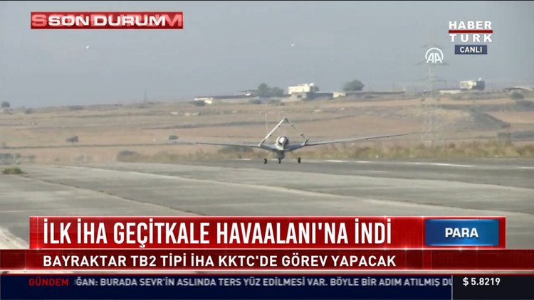 İlk İHA Geçitkale Havaalanı'na indi