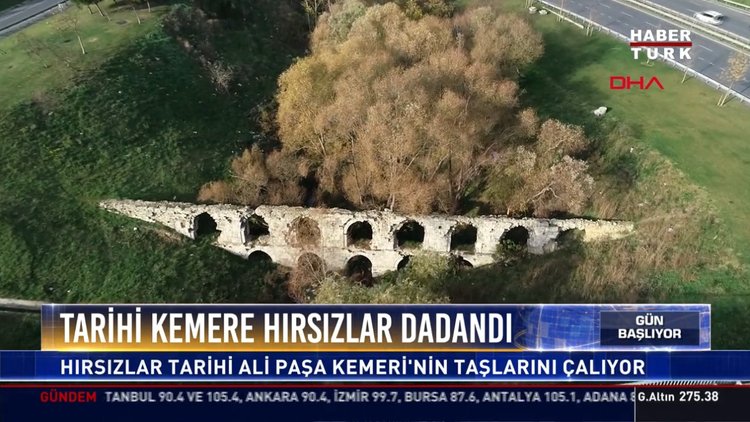 Tarihi kemere hırsızlar dadandı
