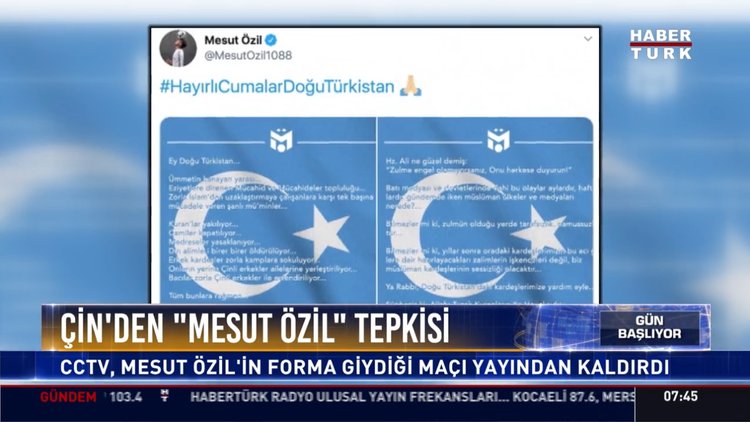 Çin'den "Mesut Özil" tepkisi