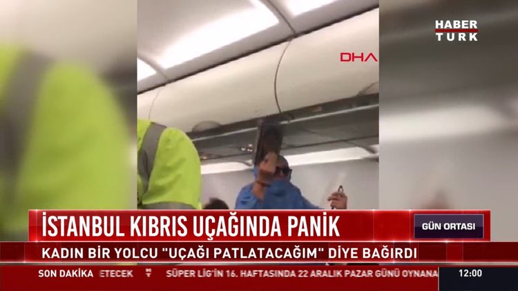 İstanbul Kıbrıs uçağında panik