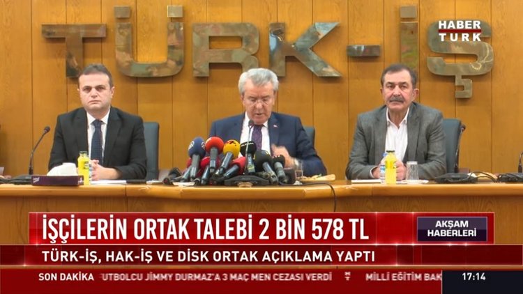 İşçilerin ortak talebi 2 bin 578 tl