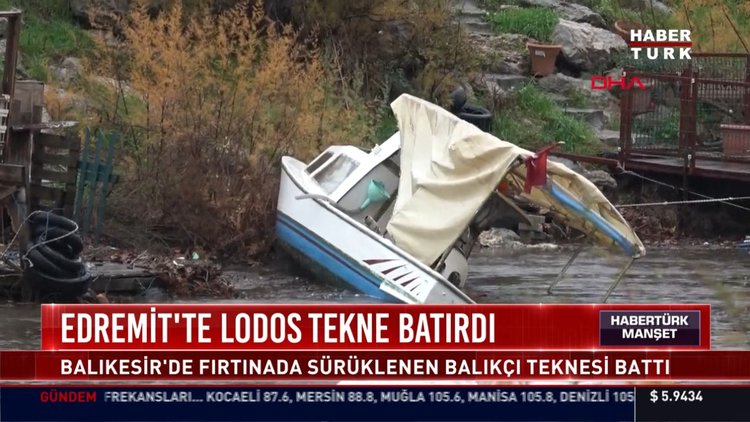 Edremit'te lodos tekne batırdı