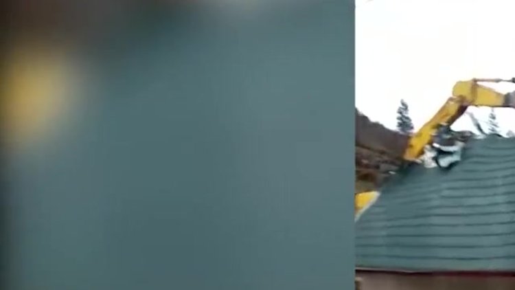 Uzungöl'de yıkım başladı