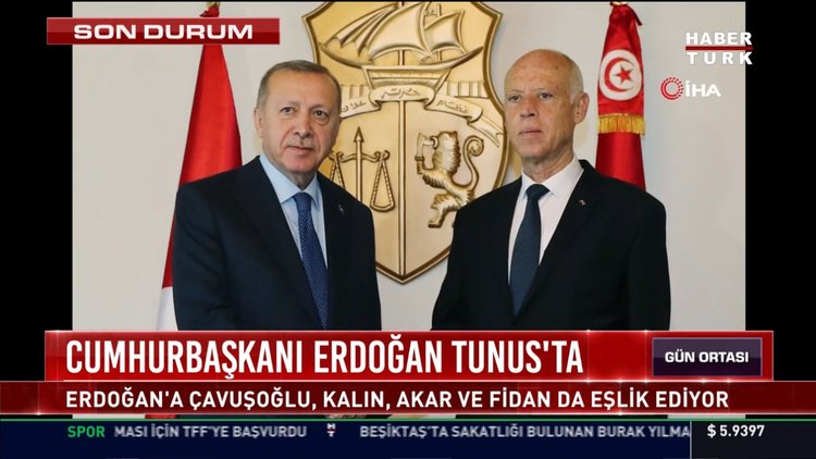 Cumhurbaşkanı Erdoğan'a Tunus'ta Çavuşoğlu, Kalın ve Fidan da eşlik ediyor