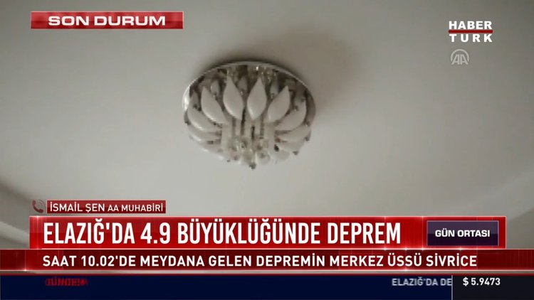 Elazığ'da 4.9 büyüklüğünde deprem