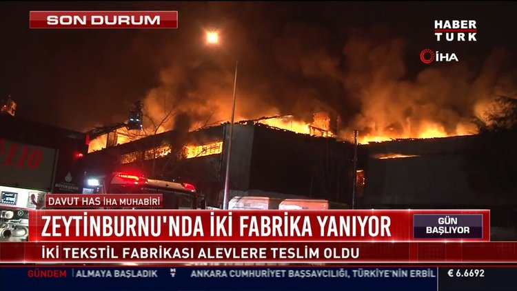 Zeytinburnu'nda iki fabrika yandı