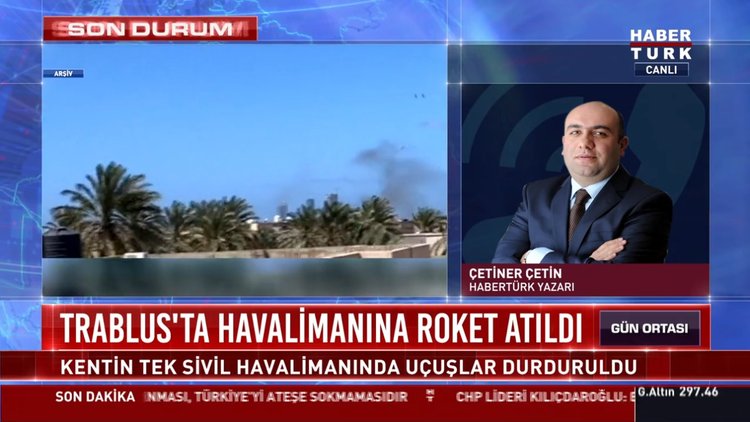 Trablus'ta havalimanına roket atıldı