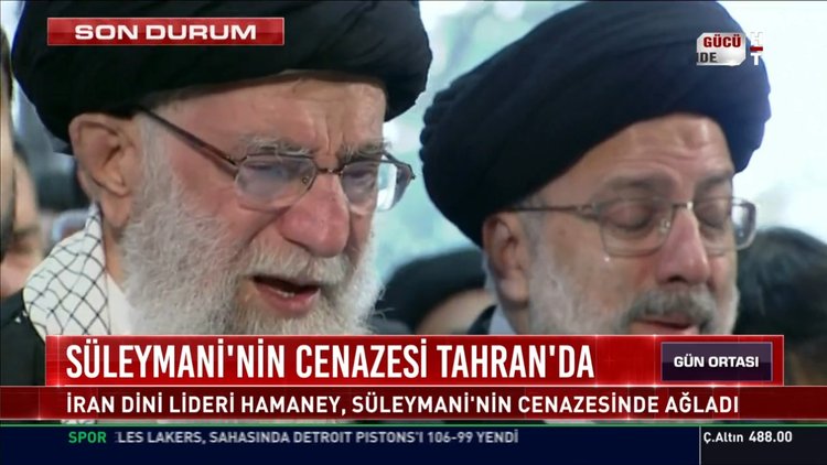 Kasım Süleymani'nin cenazesinde İran'ın dini lideri Ali Hamaney gözyaşlarını tutamadı