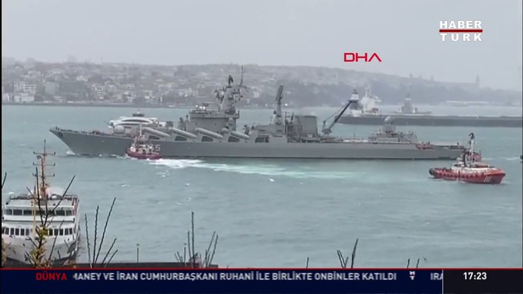 Rus savaş gemisinin zor anları