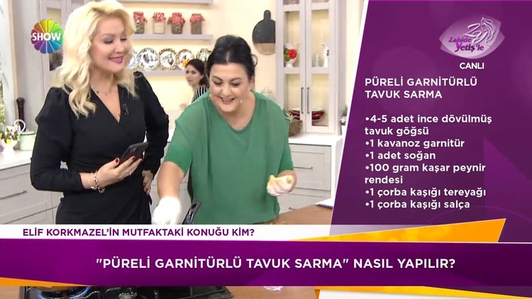 Püreli Garnitürlü Tavuk Sarma