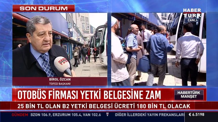 Otobüs firması yetki belgesine zam