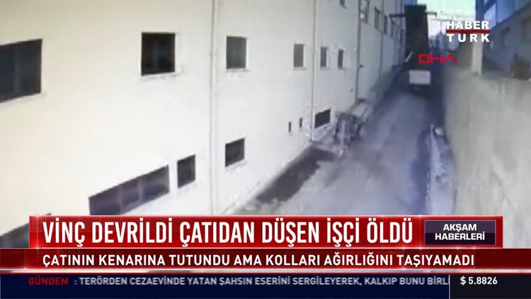 Hadımköy'de vinç devrildi, çatı kenarında asılı kalan işçi düşerek öldü