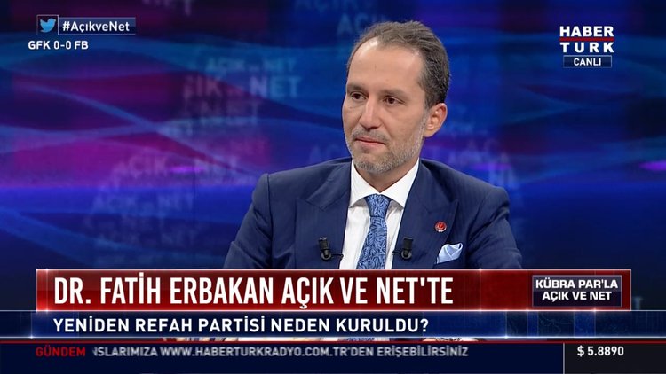 Yeniden Refah Partisi Genel Başkanı Fatih Erbakan, Habertürk'e konuştu