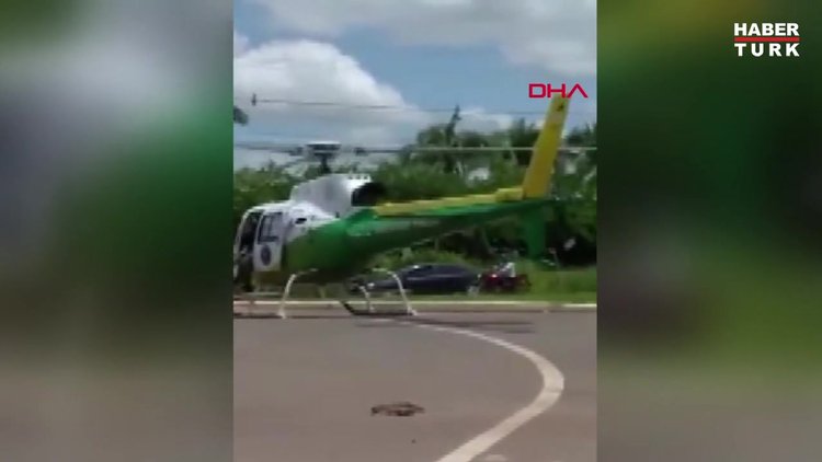 Helikoptere kamyon çarptı