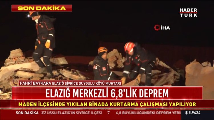 Elazığ merkezli 6,5'lik deprem
