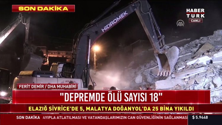 Elazığ'da arama kurtarma çalışmaları devam ediyor