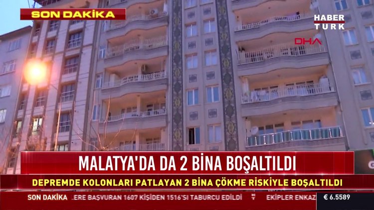 Malatya'da bulunan ağır hasarlı bina boşaltıldı