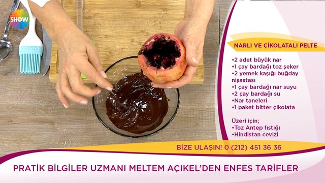 Narlı ve çikolatalı pelte