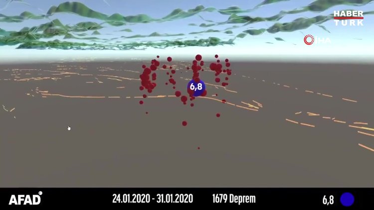 AFAD'tan Elazığ depreminin 3 boyutlu görüntüsü