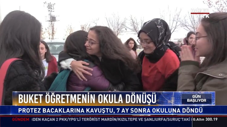 Buket öğretmenin okula dönüşü