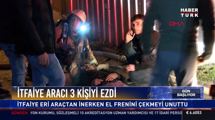 İtfaiye aracı 3 kişiyi ezdi