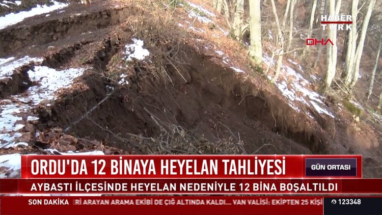 Ordu'da 12 binaya heyelan tahliyesi