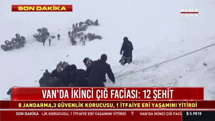 Van'da ikinci çığ faciası: 12 şehit