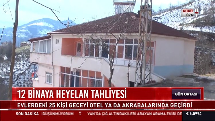 Ordu'da heyelan sonrası risk taşıyan 12 bina tahliye edildi