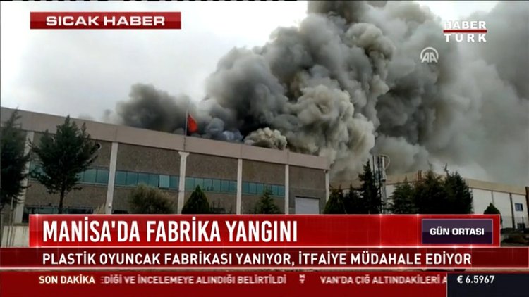 Manisa'da fabrika yangını