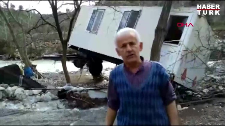 5 tonluk konteyner ev sel sularına kapıldı