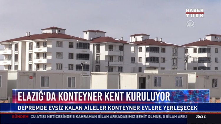 Elazığ'da konteyner kent kuruluyor