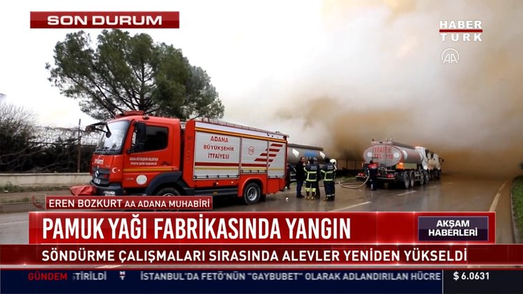 Pamuk yağı fabrikasında yangın
