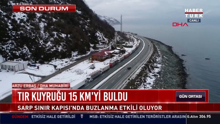 Tır kuyruğu 15 KM'yi buldu